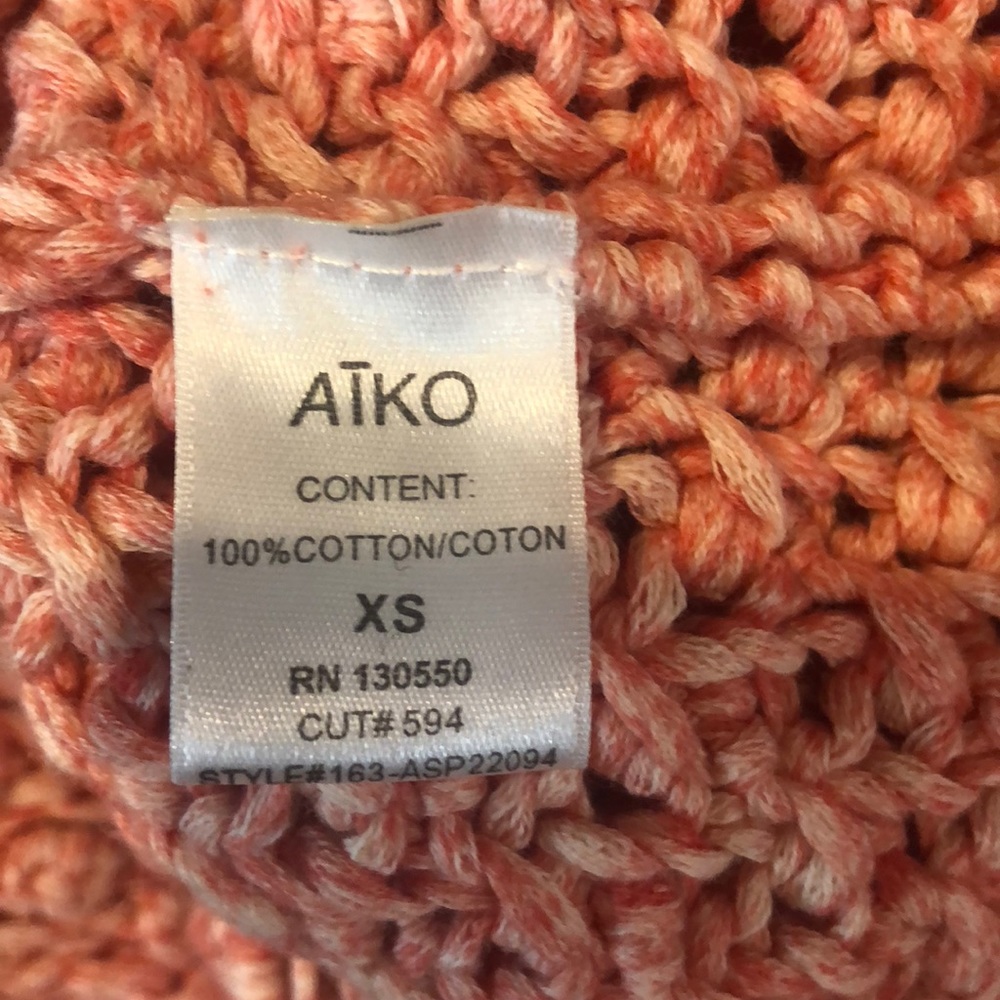 NWT Aiko Orange Knit Sweater Size XS - Picture 14 of 16